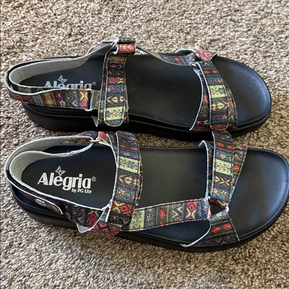 Alegria Multicolor Strappy Sandals - Picture 3 of 4